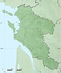 Physical map of the department of Charente-Maritime