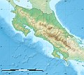 Physical map of Costa Rica