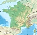 Physical map of France