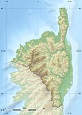 Physical map of the department of Haute-Corse