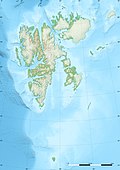 Physical map of Svalbard archipelago (conic projection)